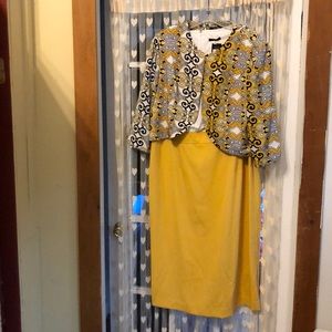 Beautiful 2 piece Mustard Yellow Dress Set